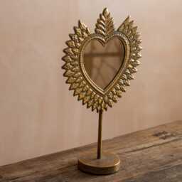 Graham and Green Feathered Heart Table Mirror - thumbnail 2