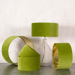 "Graham and Green Pistachio Green Velvet Lamp Shade 14"""