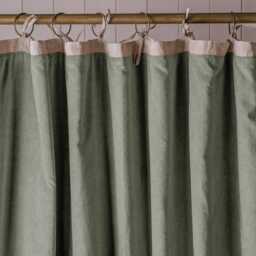 Graham and Green Pale Sage Velvet Single Curtain - 140 x 228cm - thumbnail 2