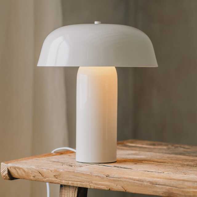 Graham and Green Taupe Flat Top Mushroom Table Lamp - image 1