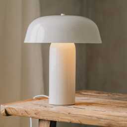 Graham and Green Taupe Flat Top Mushroom Table Lamp