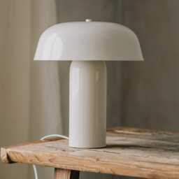 Graham and Green Taupe Flat Top Mushroom Table Lamp - thumbnail 2