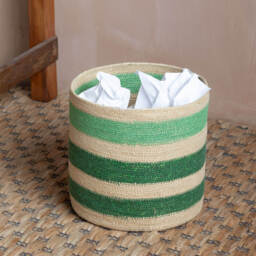 Graham and Green Soro Green Stripe Basket - thumbnail 1
