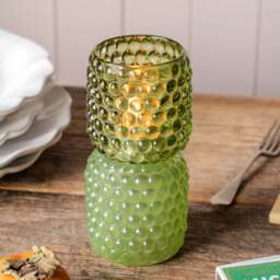 Graham and Green Small Green Stack Tealight Holder - thumbnail 1
