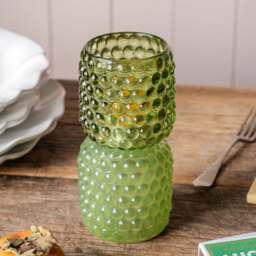 Graham and Green Small Green Stack Tealight Holder - thumbnail 2