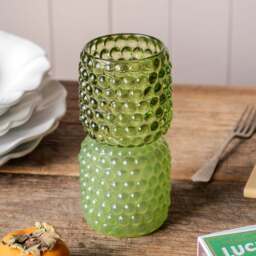 Graham and Green Small Green Stack Tealight Holder - thumbnail 3