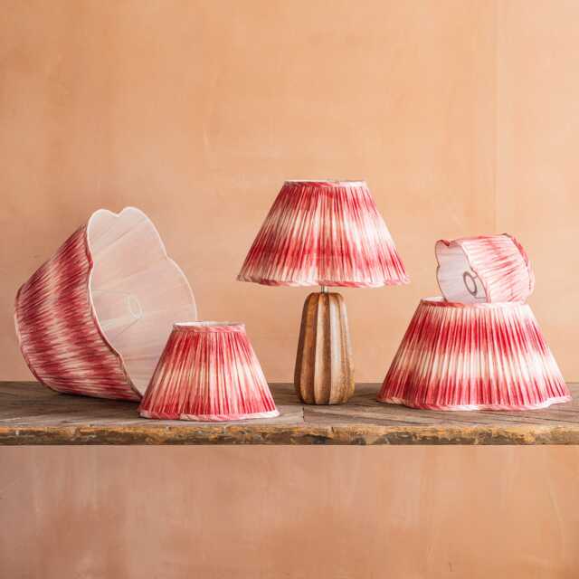 Graham and Green Raspberry Ikat Scallop Lampshade - 10 inch - image 1