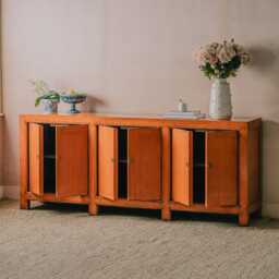 Graham and Green Leshan Orange Six Door Sideboard - thumbnail 2