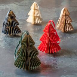 Graham and Green Hunter Green Christmas Tree Honeycomb Decoration