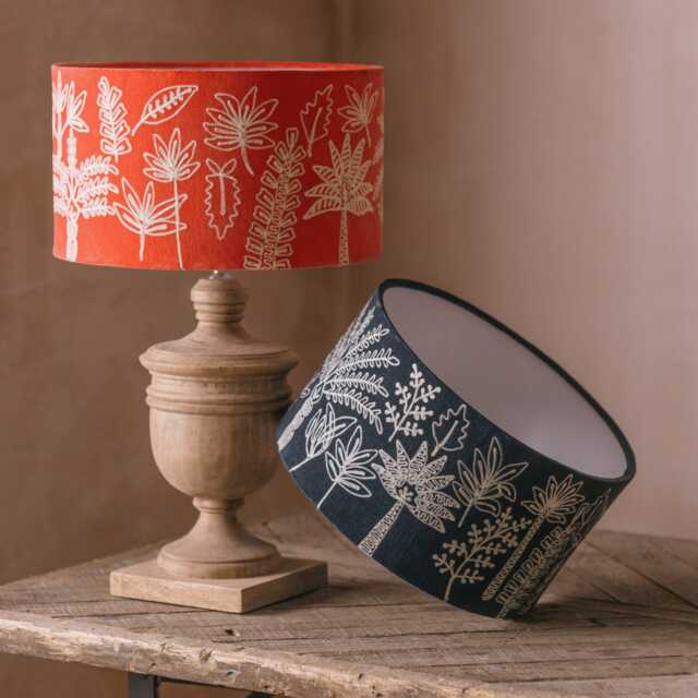 Graham and Green Coral Jungle Embroidered Drum Lampshade - 14 inch - image 1