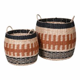 Graham and Green Set of Two Terracotta and Natural Baskets - thumbnail 5
