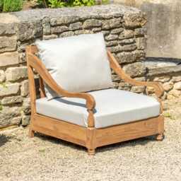 Graham and Green Wyatt Teak Wood Outdoor Armchair - thumbnail 1