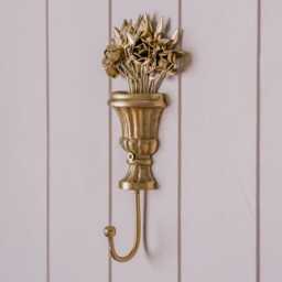 Graham and Green Vase of Flowers Antiqued Brass Wall Hook - thumbnail 3