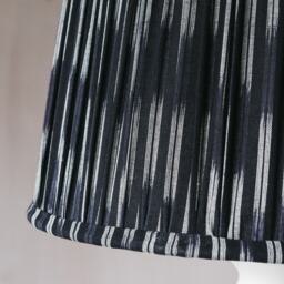 "Graham and Green 10"" Navy Pleated Ikat Lamp Shade" - thumbnail 2