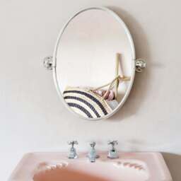 Graham and Green Otto Antique Silver Oval Tilting Mirror