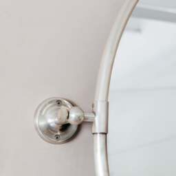 Graham and Green Otto Antique Silver Oval Tilting Mirror - thumbnail 2