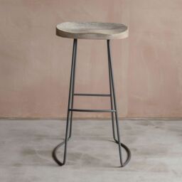 Graham and Green Tall Wood And Iron Stool - thumbnail 3