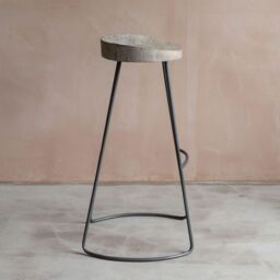 Graham and Green Tall Wood And Iron Stool - thumbnail 5