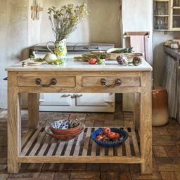 Graham and Green Aria Marble Kitchen Island - thumbnail 1
