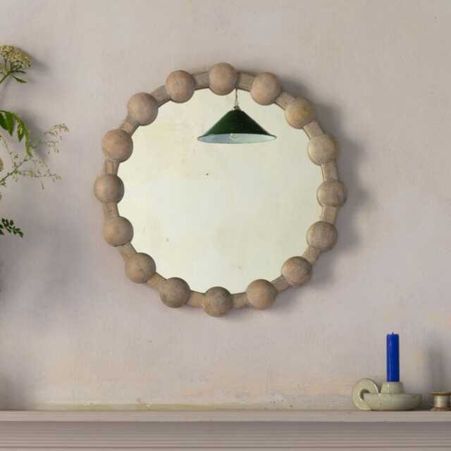 Brooklyn Natural Wooden Round Mirror Small - image 1