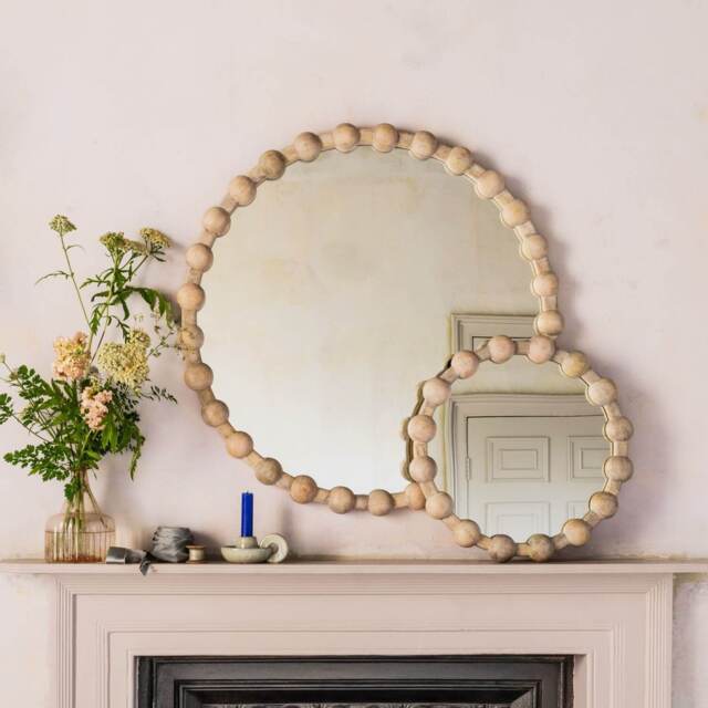 Graham and Green Brooklyn Natural Wooden Round Mirror Small - image 1