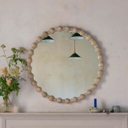 Graham and Green Brooklyn Natural Wooden Round Mirror Small - thumbnail 2
