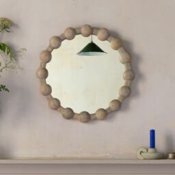 Graham and Green Brooklyn Natural Wooden Round Mirror Small - thumbnail 3