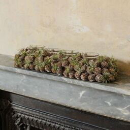 Graham and Green Long Frosted Pinecone Candle Holder - thumbnail 3