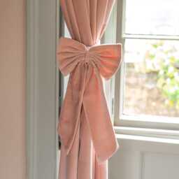 Graham and Green Set of Two Rose Velvet Bow Curtain Tie Backs