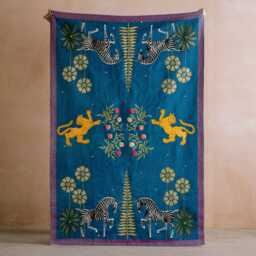 Graham and Green Blue Tiger & Zebra Rug - 120 x 180cm - thumbnail 1