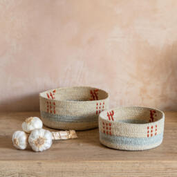 Graham and Green Set of Two Threaded Seagrass Basket - thumbnail 1