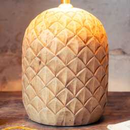 Graham and Green Wooden Carved Pineapple Table Lamp - thumbnail 3