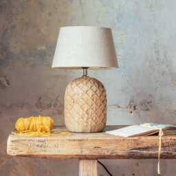 Graham and Green Wooden Carved Pineapple Table Lamp - thumbnail 2