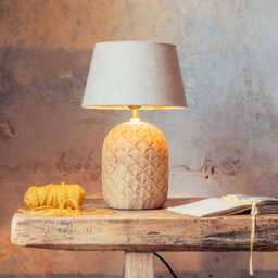 Graham and Green Wooden Carved Pineapple Table Lamp