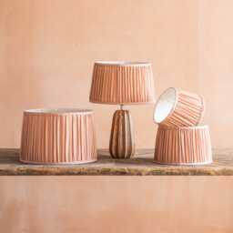 Graham and Green Dusty Pink Pleated Straight Empire Lampshade - 10 inch - thumbnail 1