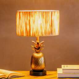 Graham and Green Antique Brass Pineapple Round Base Table Lamp - thumbnail 2