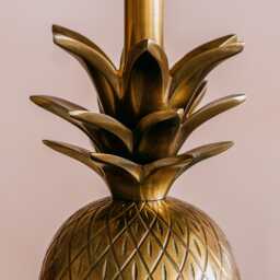 Graham and Green Antique Brass Pineapple Round Base Table Lamp - thumbnail 3