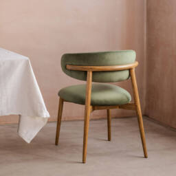 Graham and Green Beaufort Moss Green Velvet Dining Chair - thumbnail 3
