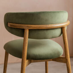 Graham and Green Beaufort Moss Green Velvet Dining Chair - thumbnail 5