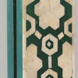 Graham and Green Large Jade Green Floral Bone Inlay Mirror - thumbnail 5
