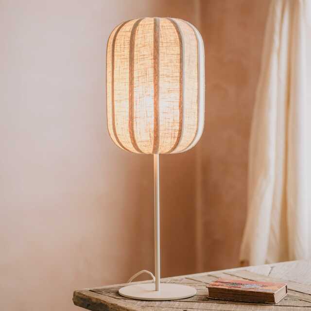 Graham and Green Natural Linen Table Lamp - image 1
