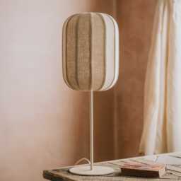 Graham and Green Natural Linen Table Lamp - thumbnail 2