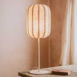 Graham and Green Natural Linen Table Lamp - thumbnail 1
