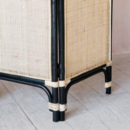 Graham and Green Black and Natural Rattan Screen - thumbnail 6