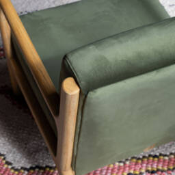 Graham and Green Ashton Moss Green Velvet Armchair - thumbnail 3