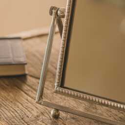 Graham and Green Bow Antiqued Silver Table Mirror - thumbnail 4