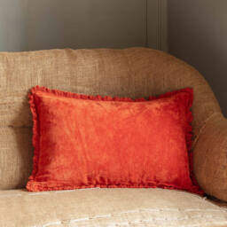 Graham and Green Rectangular Dark Grey Stonewashed Velvet Cushion - thumbnail 2
