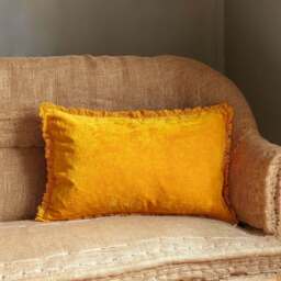 Graham and Green Rectangular Dark Grey Stonewashed Velvet Cushion - thumbnail 4