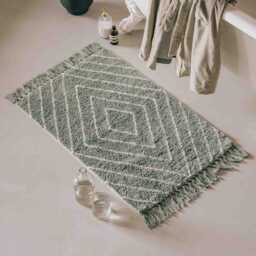 Graham and Green Sage & Natural Geometric Bath Mat - thumbnail 1