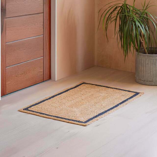Graham and Green Sambourne Large Carbon Grey and Natural Jute Doormat